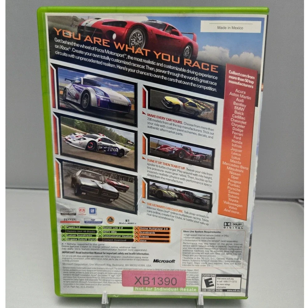 Forza Motorsport NFR - Original Xbox - Complete CIB & Unscratched Code‎ Tested